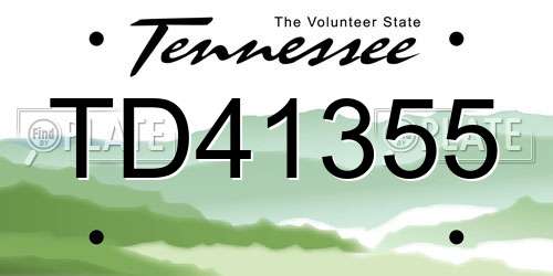 TD41355 Tennessee License Plate