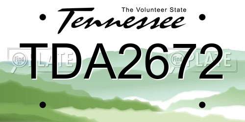 TDA2672 Tennessee License Plate
