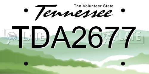 TDA2677 Tennessee License Plate
