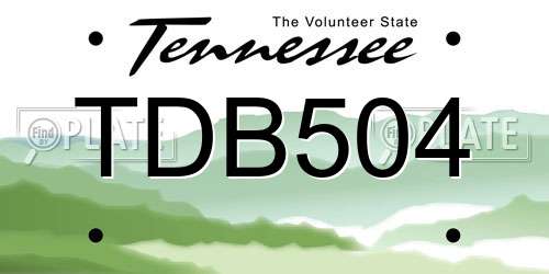 TDB504 Tennessee License Plate