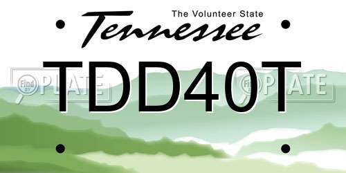 TDD40T Tennessee License Plate