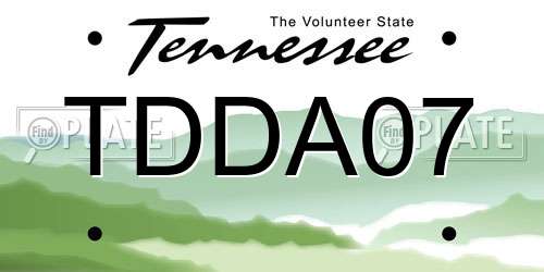 TDDA07 Tennessee License Plate