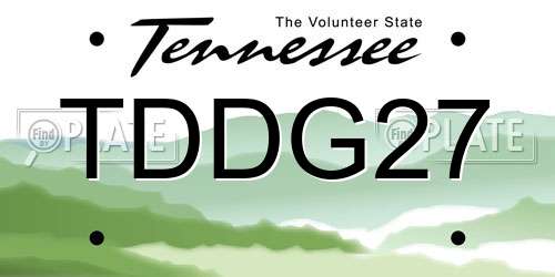 TDDG27 Tennessee License Plate