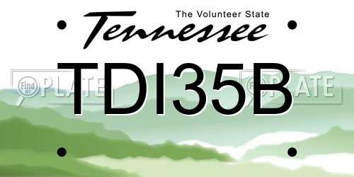 TDI35B Tennessee License Plate