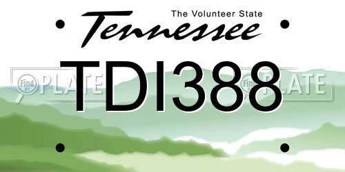 TDI388 Tennessee License Plate