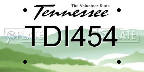 TDI454 Tennessee License Plate