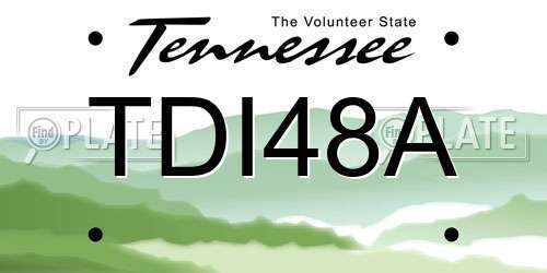 TDI48A Tennessee License Plate