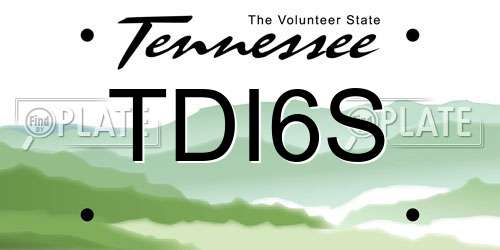 TDI6S Tennessee License Plate