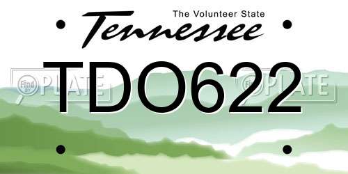 TDO622 Tennessee License Plate