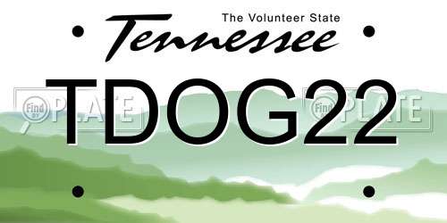 TDOG22 Tennessee License Plate