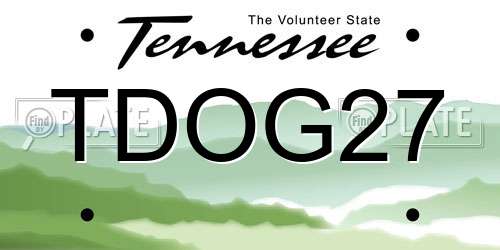 TDOG27 Tennessee License Plate
