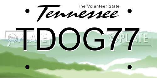 TDOG77 Tennessee License Plate
