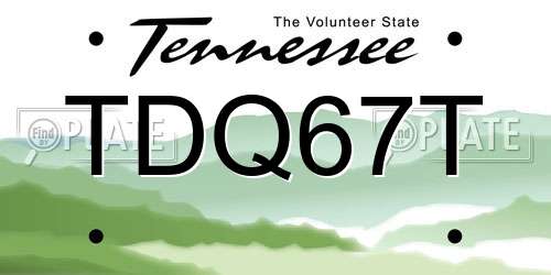TDQ67T Tennessee License Plate