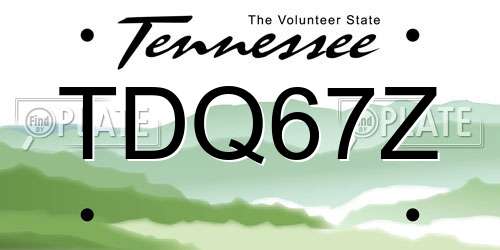 TDQ67Z Tennessee License Plate