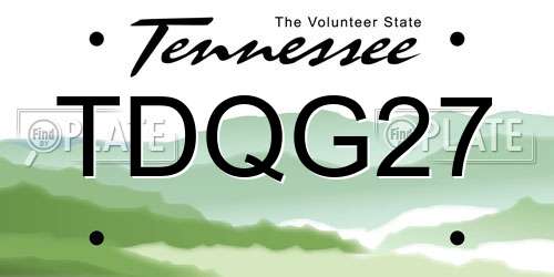 TDQG27 Tennessee License Plate