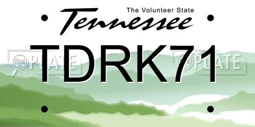 TDRK71 Tennessee License Plate