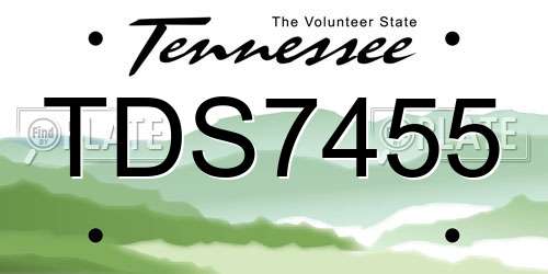 TDS7455 Tennessee License Plate