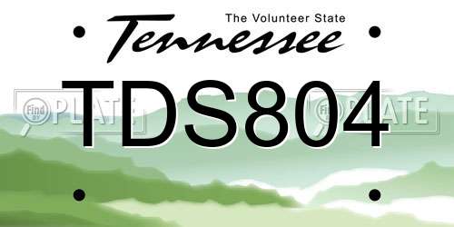 TDS804 Tennessee License Plate