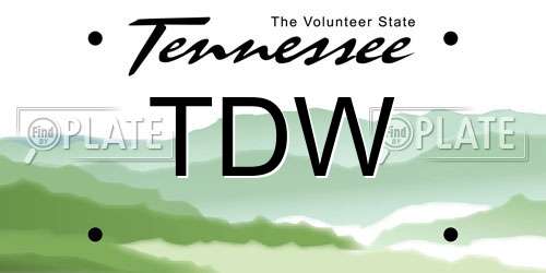 TDW Tennessee License Plate