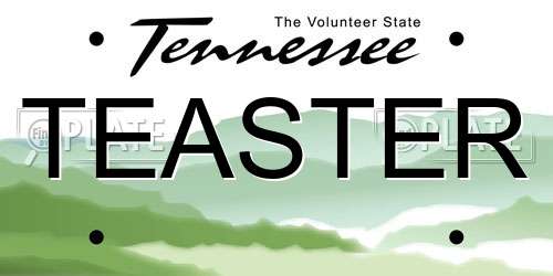 TEASTER Tennessee License Plate