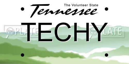 TECHY Tennessee License Plate