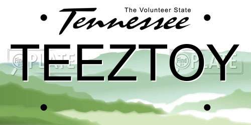 TEEZTOY Tennessee License Plate