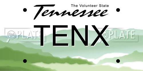 TENX Tennessee License Plate
