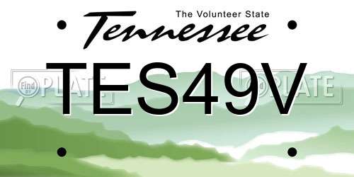 TES49V Tennessee License Plate