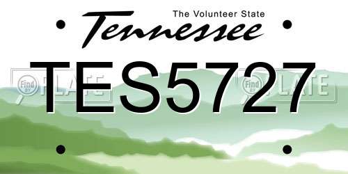 TES5727 Tennessee License Plate