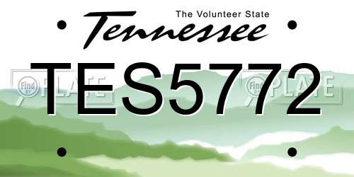 TES5772 Tennessee License Plate