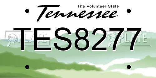 TES8277 Tennessee License Plate