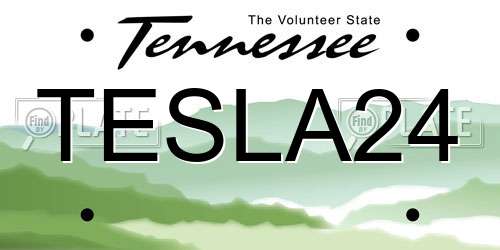 TESLA24 Tennessee License Plate