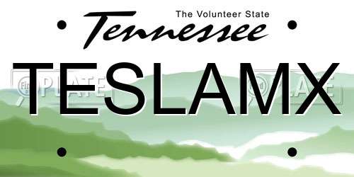 TESLAMX Tennessee License Plate