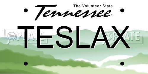 TESLAX Tennessee License Plate