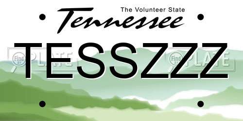 TESSZZZ Tennessee License Plate