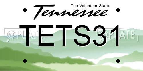 TETS31 Tennessee License Plate