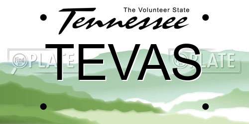 TEVAS Tennessee License Plate