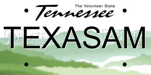TEXASAM Tennessee License Plate