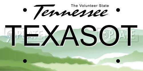 TEXASOT Tennessee License Plate