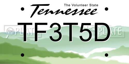 TF3T5D Tennessee License Plate