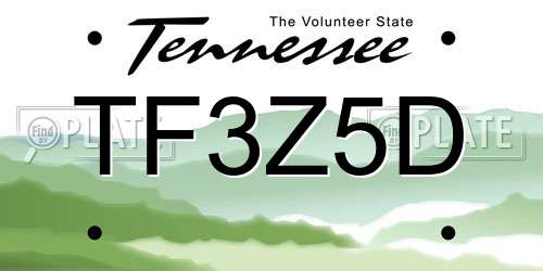 TF3Z5D Tennessee License Plate