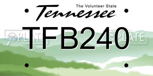 TFB240 Tennessee License Plate