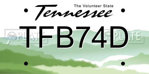 TFB74D Tennessee License Plate