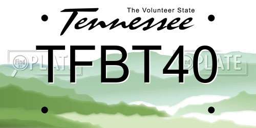 TFBT40 Tennessee License Plate