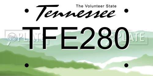 TFE280 Tennessee License Plate