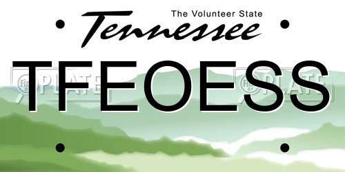 TFEOESS Tennessee License Plate