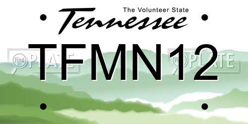 TFMN12 Tennessee License Plate