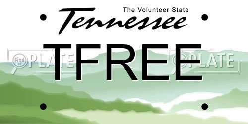 TFREE Tennessee License Plate