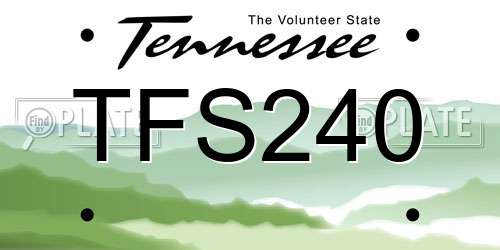 TFS240 Tennessee License Plate
