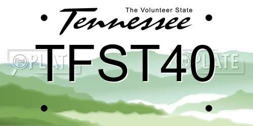 TFST40 Tennessee License Plate